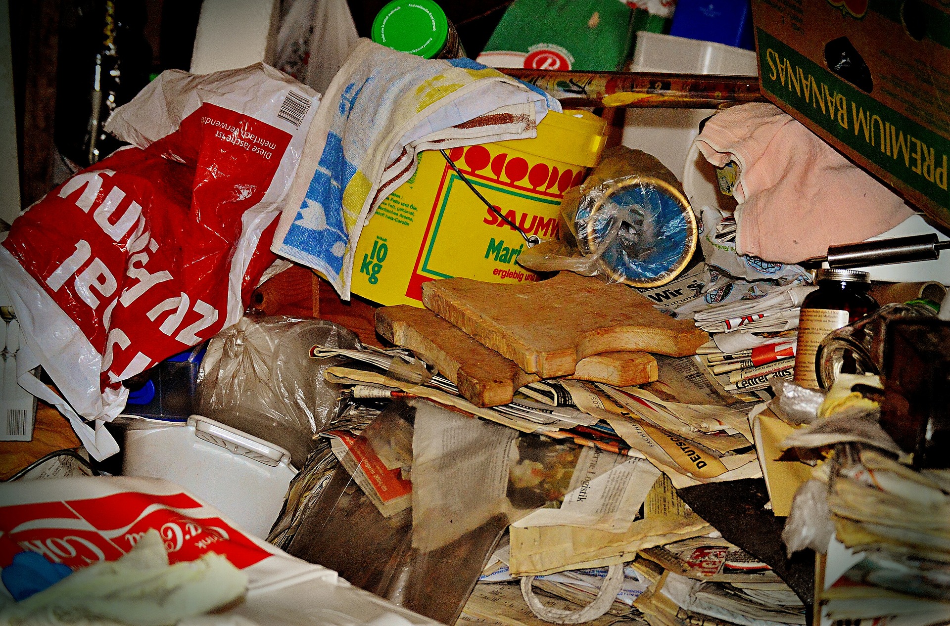 home full of clutter
